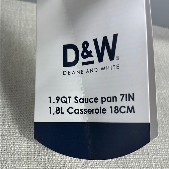 D&W Deane and White Sauce Pan Non Stick With Lid 7" 1.9-Qt Dishwasher Safe NEW - Picture 2 of 8